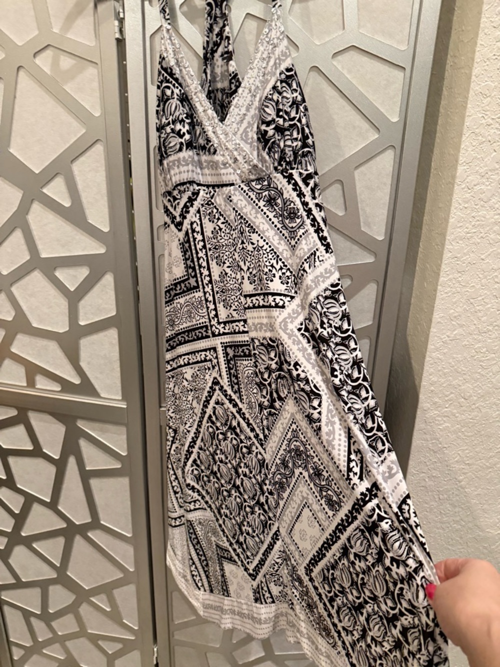 Black and White Printed Maxi Dress Desigual medium